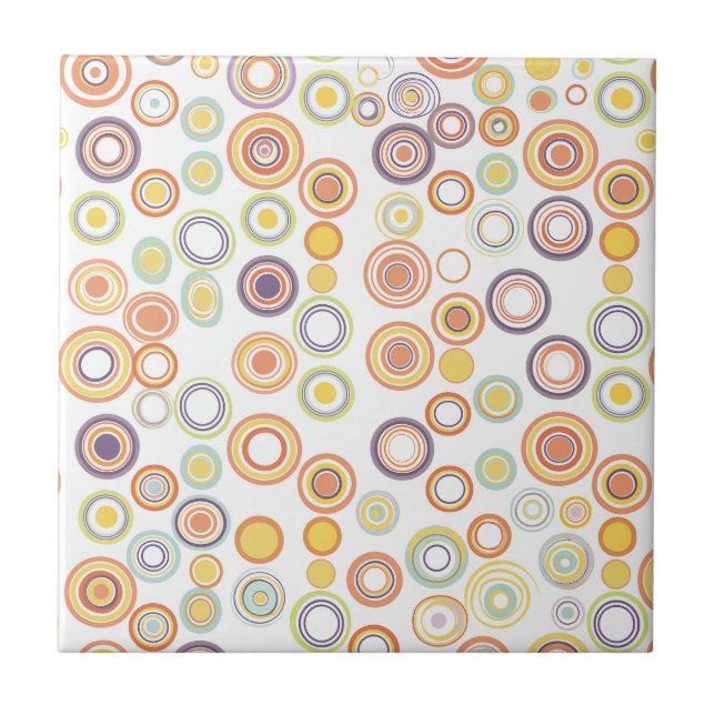 Retro Autumn Circles Tile (Front)