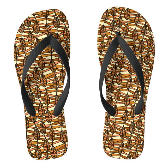 Retro Autumn Flip Flops (Footbed)