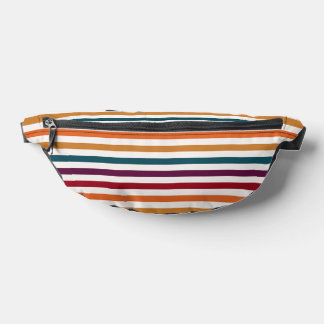 Retro Autumn Multi-Coloured Horizontal Striped Bum Bags