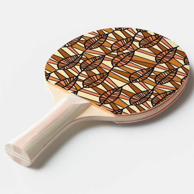Retro Autumn Ping Pong Paddle (Back Angle)