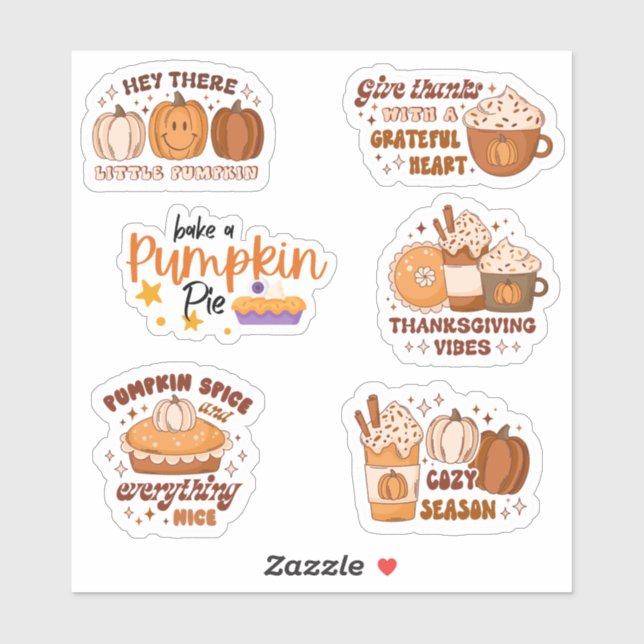 Retro Autumn Thansgiving celebration messages  (Sheet)