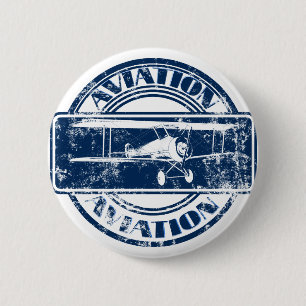 Retro Aviation Art 6 Cm Round Badge