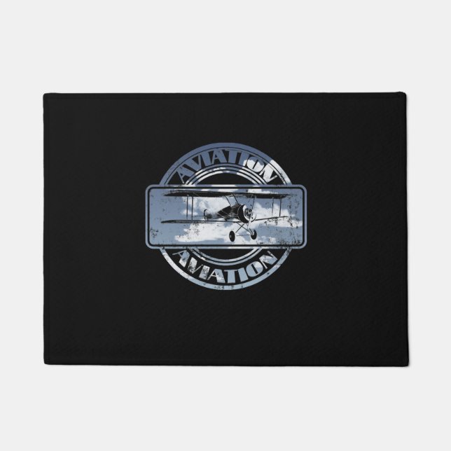 Retro Aviation Badge Doormat (Front)