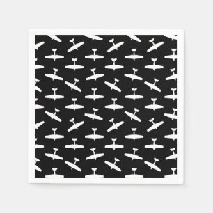 Retro Aviation Themed Aeroplanes Print Plane Desig Napkin