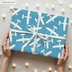 Retro Aviation Wrapping Paper Vintage Aeroplane