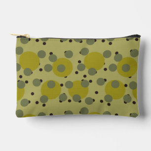 Retro Avocado Dream 1970s Atomic Circles   Accessory Pouch