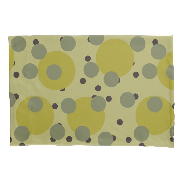 Retro Avocado Dream 1970s Atomic Circles   Pillowcase (Front)