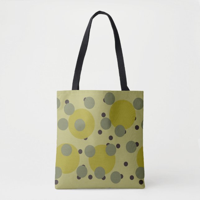 Retro Avocado Dream 1970s Atomic Circles   Tote Bag (Front)