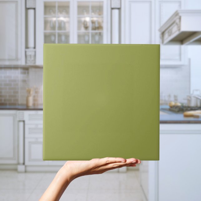 Retro Avocado Green Solid Colour Tile (Retro Avocado Green Solid Colour Tile)