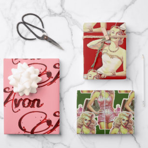 Retro Avon Christmas  Wrapping Paper Sheet