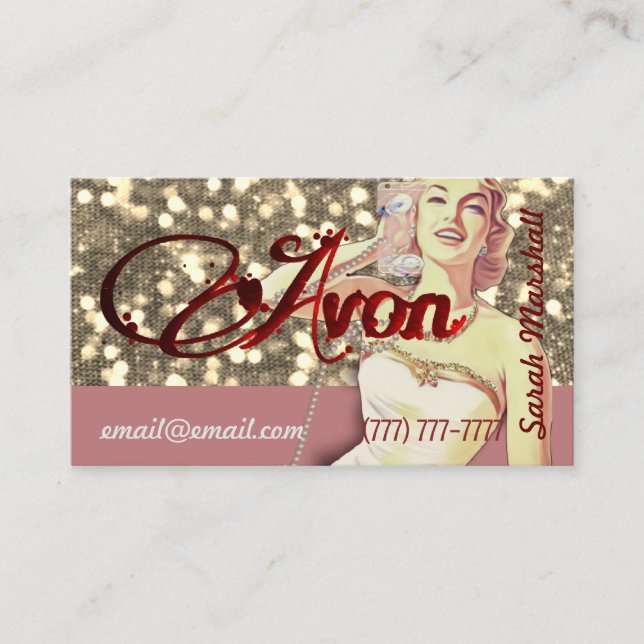 Retro Avon Representative  Business Card (Front)