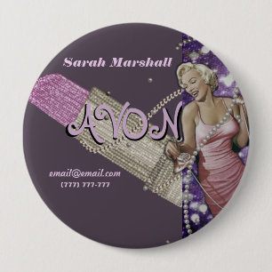 Retro Avon Representative Business Card 10 Cm Round Badge