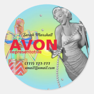 Retro Avon Representative Classic Round Sticker