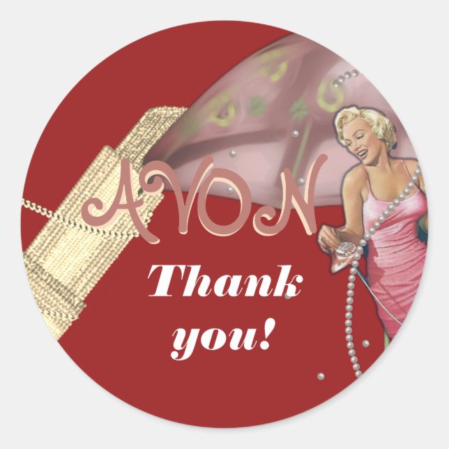 Retro Avon Thank You  Classic Round Sticker (Front)