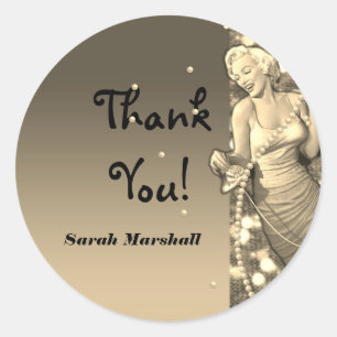Retro Avon Thank You Classic Round Sticker