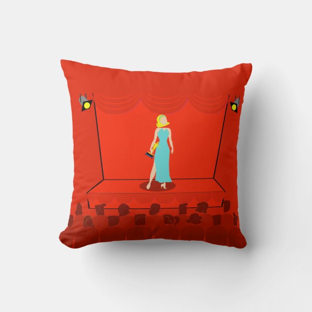 Retro Award Show Throw Pillow (Front)