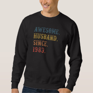 Retro Awesome Husband Since 1983 39 Wedding Anive Sweatshirt