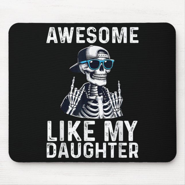 Retro Awesome Like My Daughter Funny Dad Parents D Mouse Mat (Front)