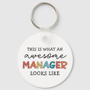 Retro Awesome Manager Funny Key Ring