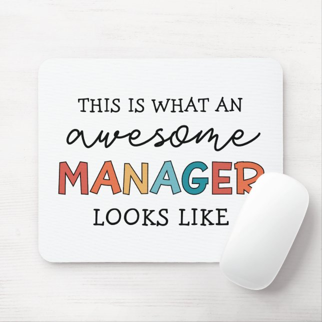 Retro Awesome Manager Funny Mouse Mat (With Mouse)