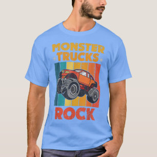 Retro Awesome Monster Trucks Rock Tricks Stunts Wh T-Shirt