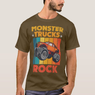 Retro Awesome Monster Trucks Rock Tricks Stunts Wh T-Shirt