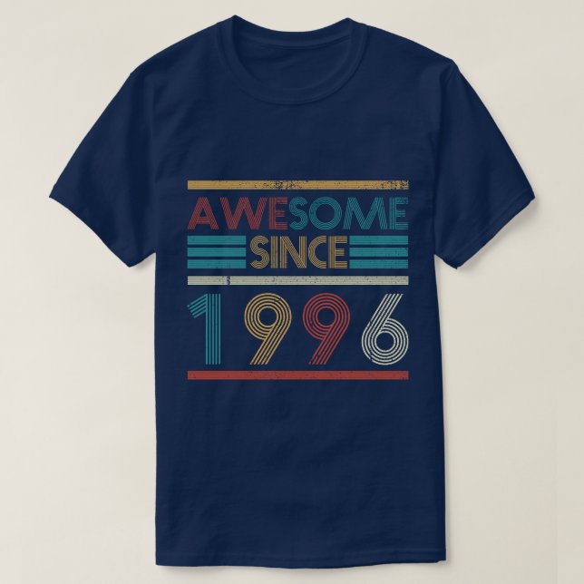 Retro Awesome Since 1996 27th Birthday 27 Years Ol T-Shirt (Design Front)