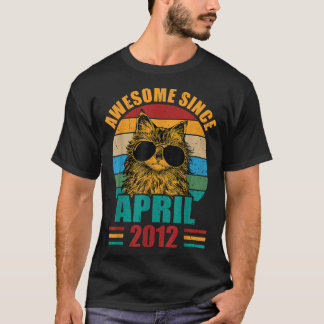 Retro Awesome Since April 2012 10th Birthday 10 Ye T-Shirt