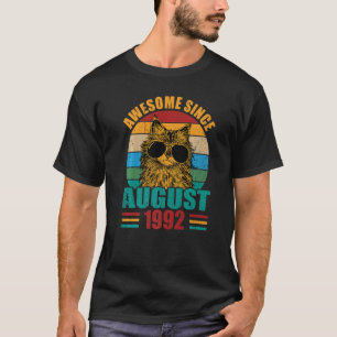 Retro Awesome Since August 1992 30th Birthday 30 Y T-Shirt