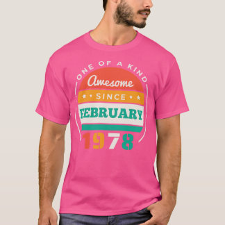 Retro Awesome Since February 1978 Birthday Vintage T-Shirt