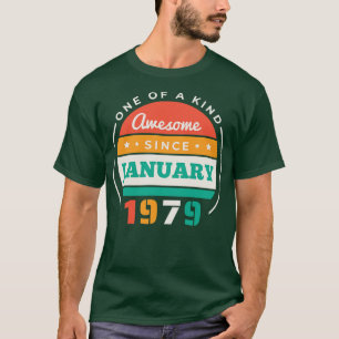 Retro Awesome Since January 1979 Birthday Vintage T-Shirt