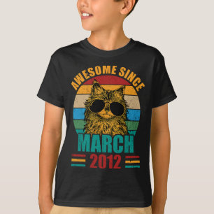 Retro Awesome Since March 2012 10th Birthday 10 Ye T-Shirt