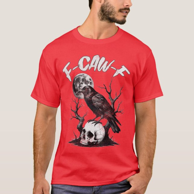 Retro awF Black Bird Crow Funny Crow Bird Cawing G T-Shirt (Front)
