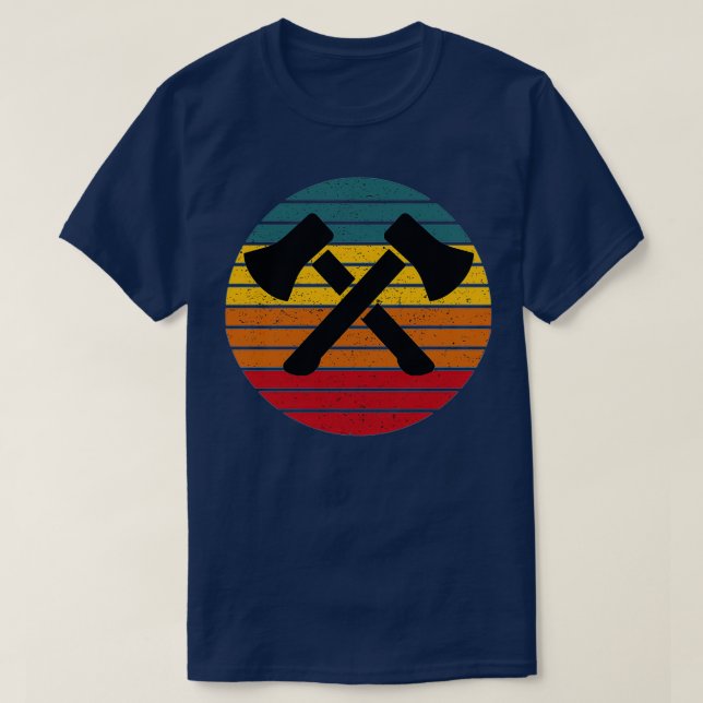 Retro Axe Thrower Cool Axe Throwing T-Shirt (Design Front)