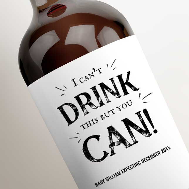 Retro Baby Announcement | I Can't Drink  Wine Label (Retro Baby Announcement | I Can't Drink Wine Label
pregnancy announcement grandparents)