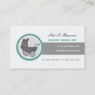 Retro Baby BLUE Carriage Vintage Victorian Era Business Card