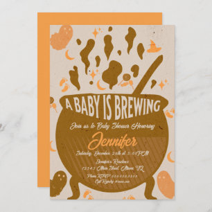Retro Baby is Brewing Baby Shower Party Invitation