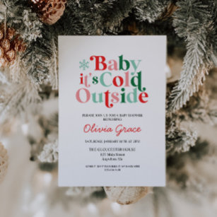 Retro Baby It's Cold Outside Baby Shower Invitation