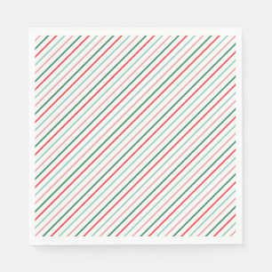 Retro Baby It's Cold Outside Christmas Stripes Napkin