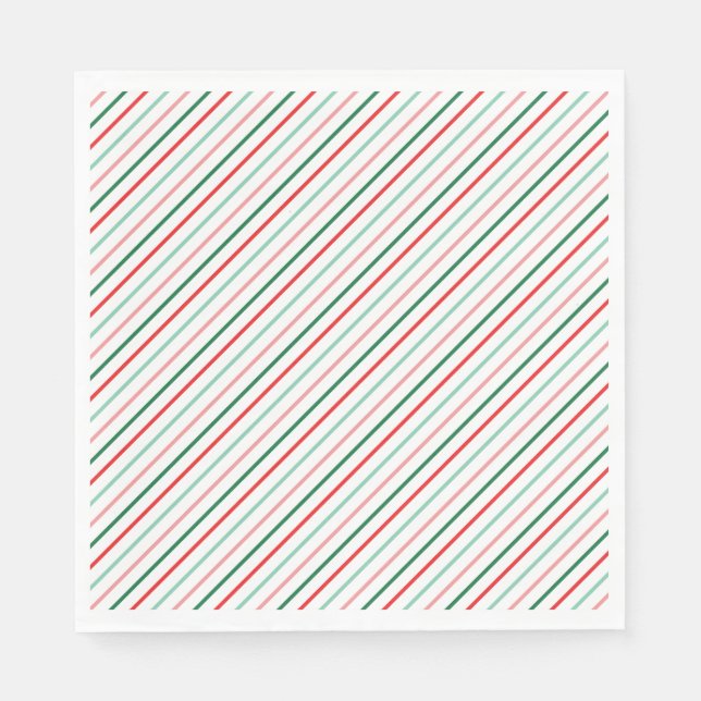 Retro Baby It's Cold Outside Christmas Stripes Napkin (Front)