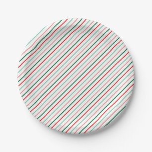 Retro Baby It's Cold Outside Christmas Stripes Paper Plate