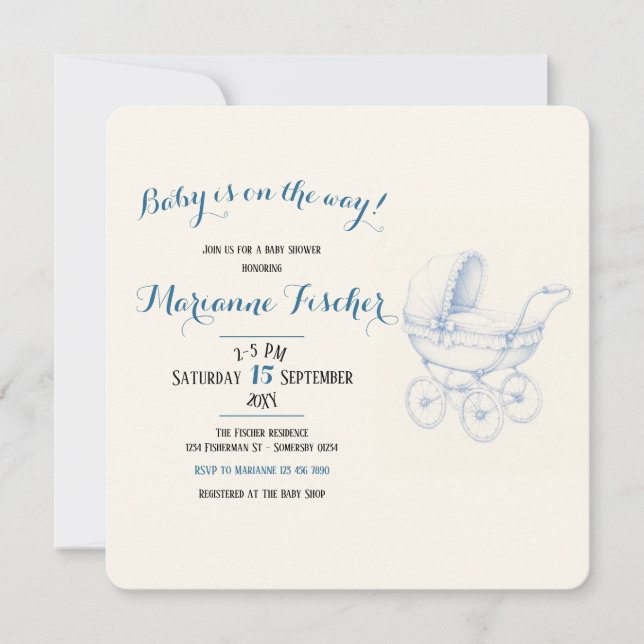 Retro Baby Shower Invitation (Front)