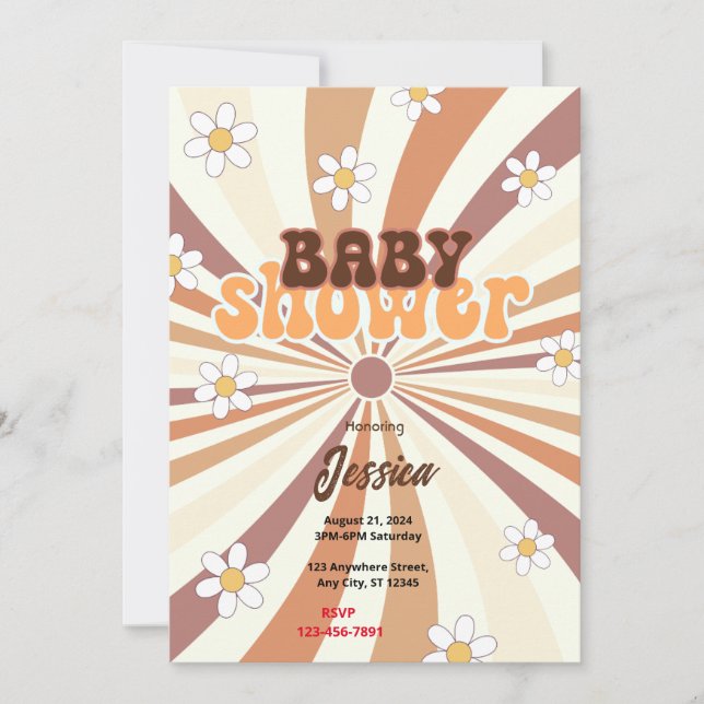 Retro Baby Shower Invitation (Front)