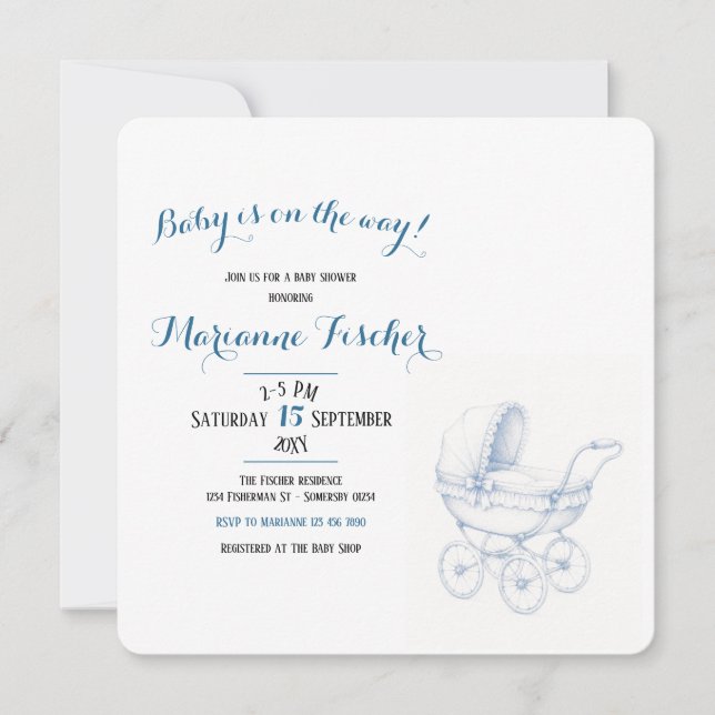 Retro Baby Shower Invitation (Front)