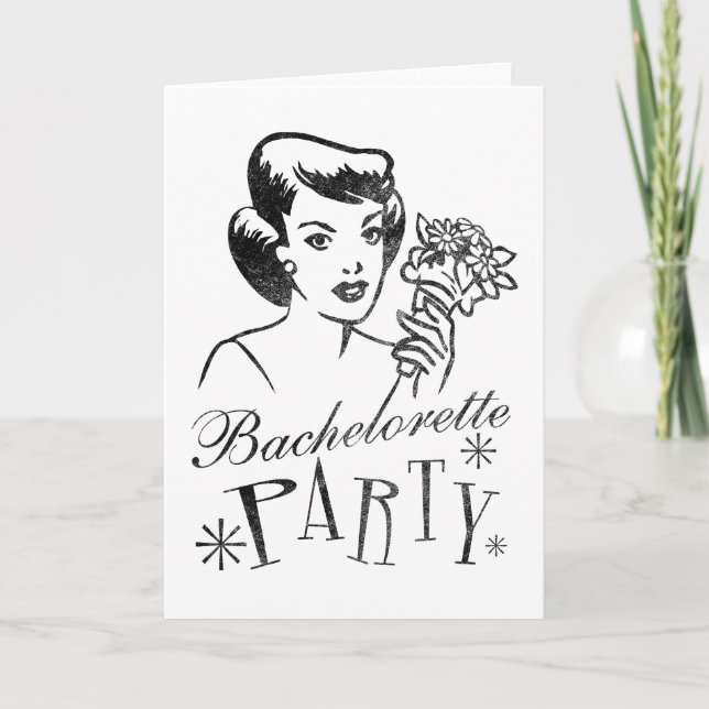 Retro Bachelorette Party Card (Front)