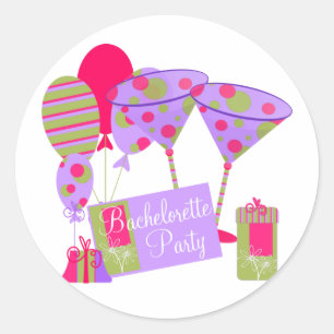 Retro Bachelorette Party Classic Round Sticker