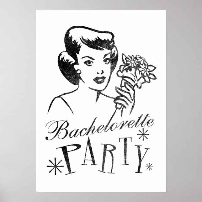 Retro Bachelorette Party Poster (Front)