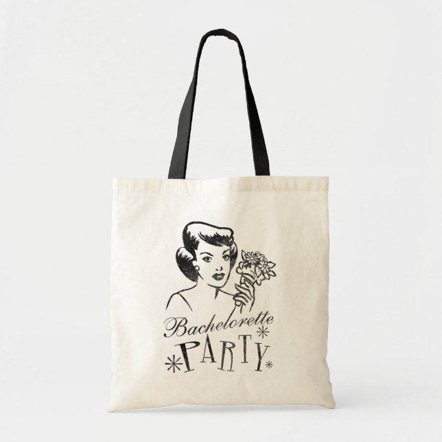 Retro Bachelorette Party Tote Bag (Front)