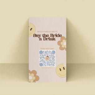 Retro Bachelorette Party Venmo QR Card