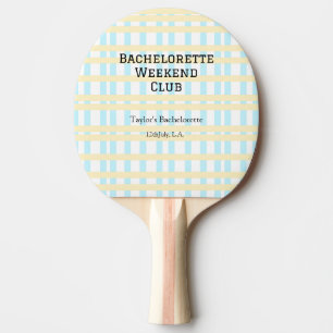 RETRO BACHELORETTE WEEKEND CLUB BLUE YELLOW DATE PING PONG PADDLE